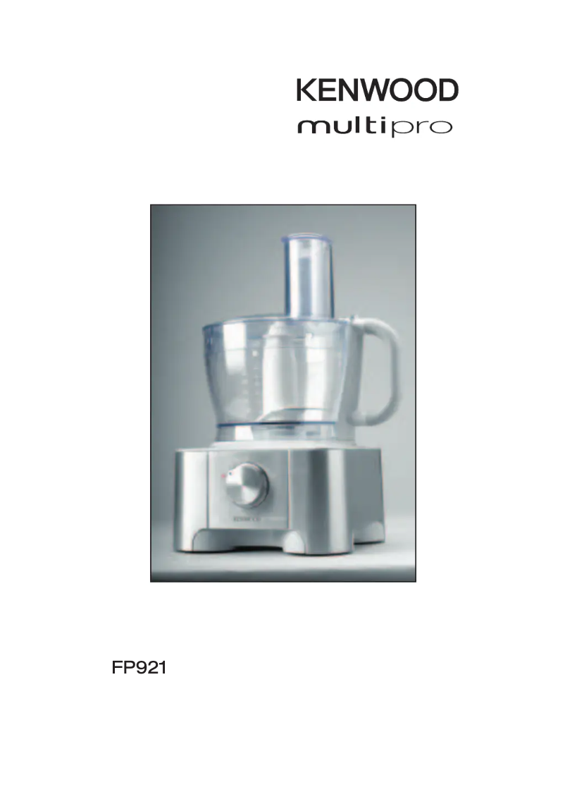 Page n°1 - Manuel utilisateur Kenwood FP921