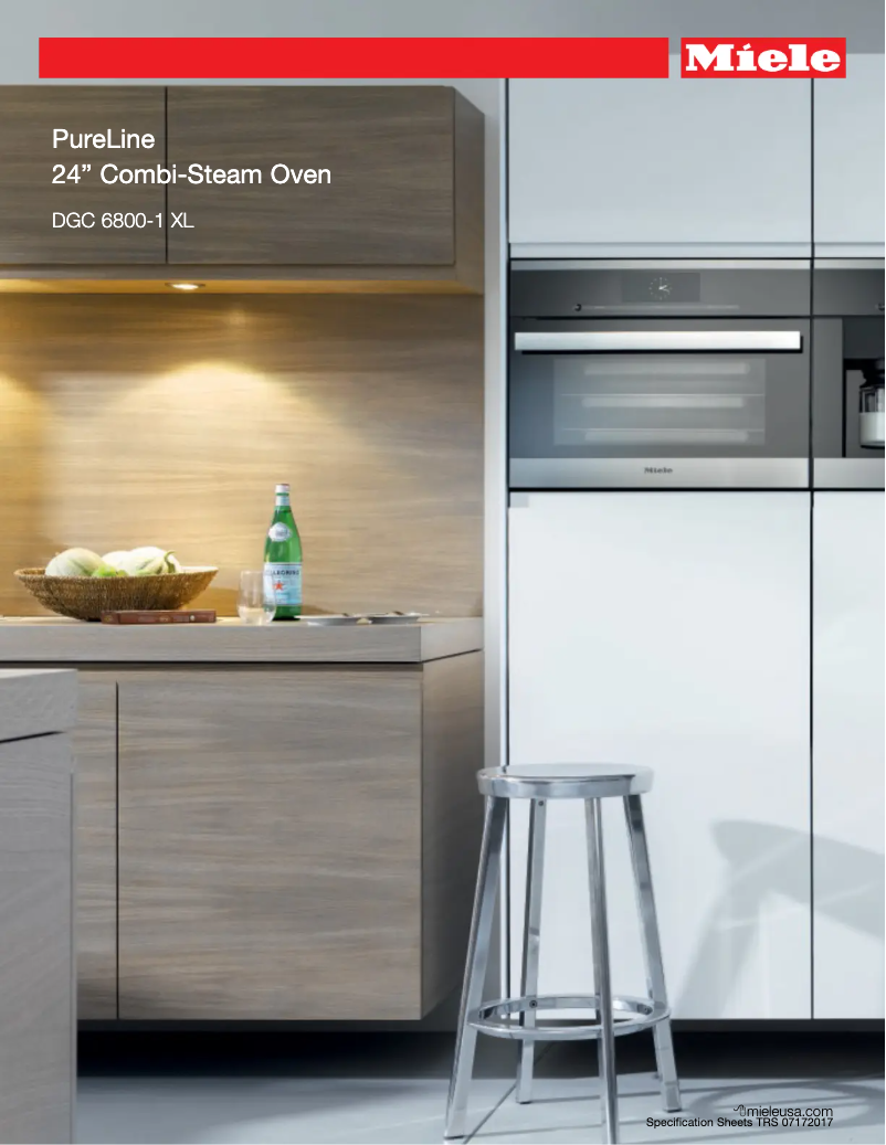 Page 1 de la notice Fiche technique Miele DGC 6800-1 XL
