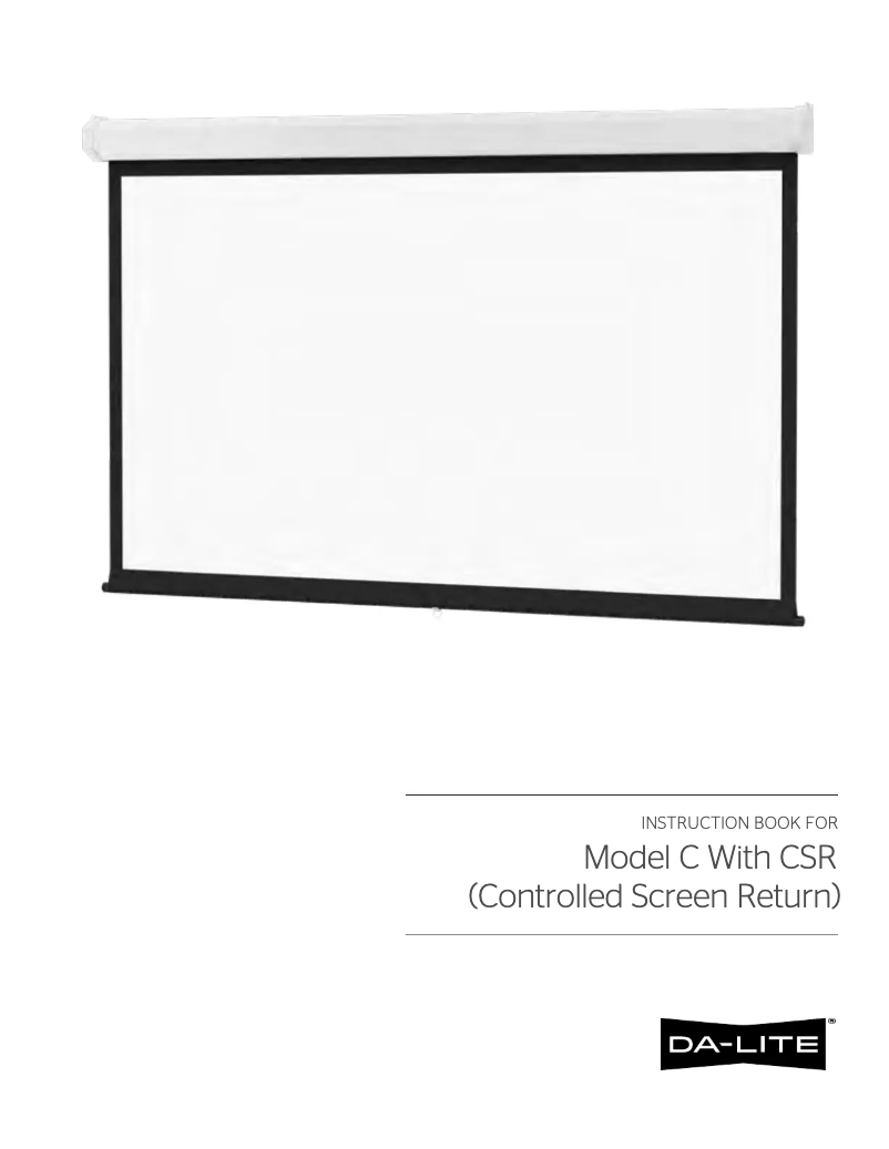 Page 1 de la notice Guide d'installation Da-Lite Model C