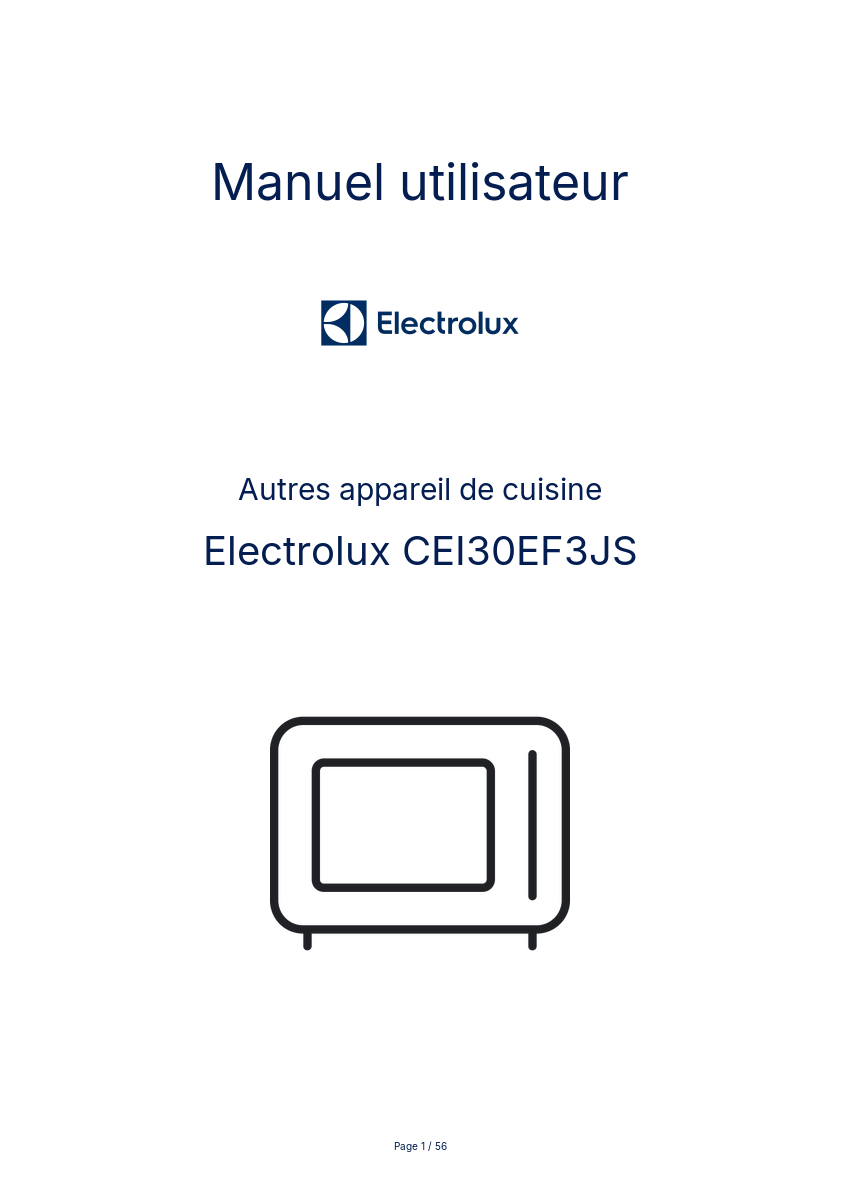Page n°1 - Manuel utilisateur Electrolux CEI30EF3JS
