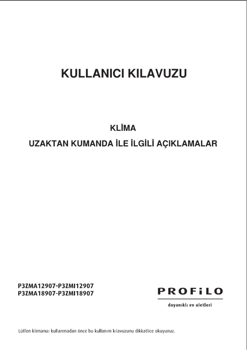 Page 1 de la notice Manuel utilisateur Profilo P3ZMA18907