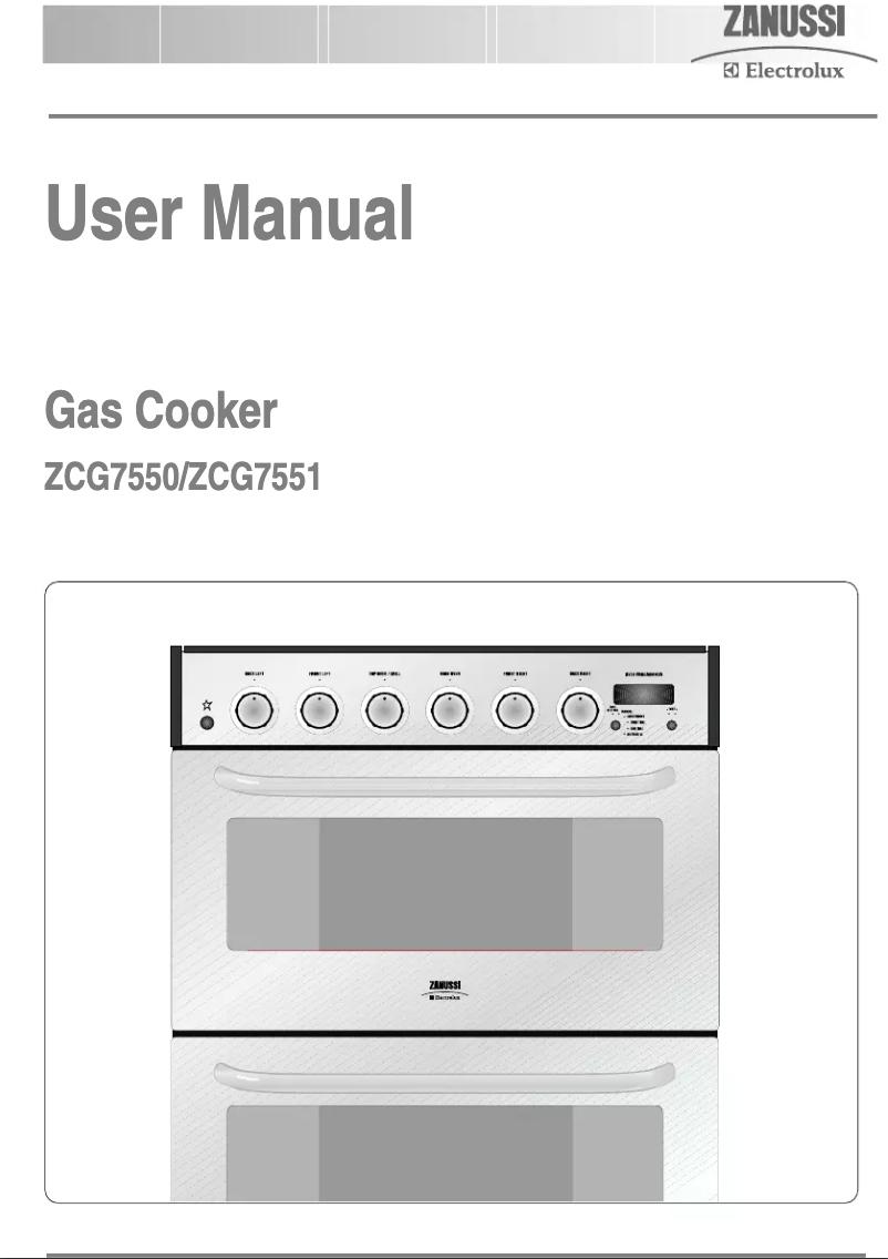 Page n°1 - Manuel utilisateur Zanussi-Electrolux ZCG7551XN