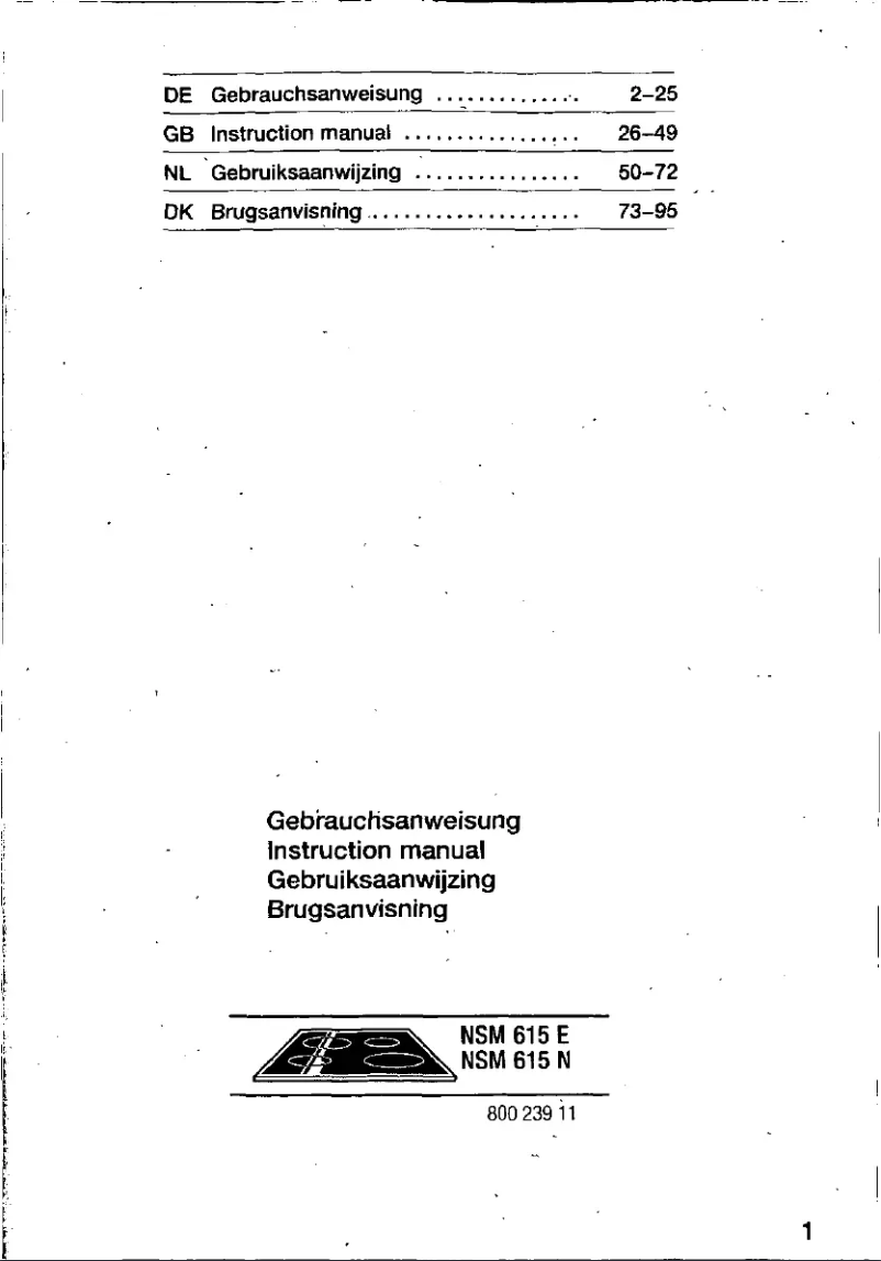 Page 1 de la notice Manuel utilisateur Bosch NSM615E