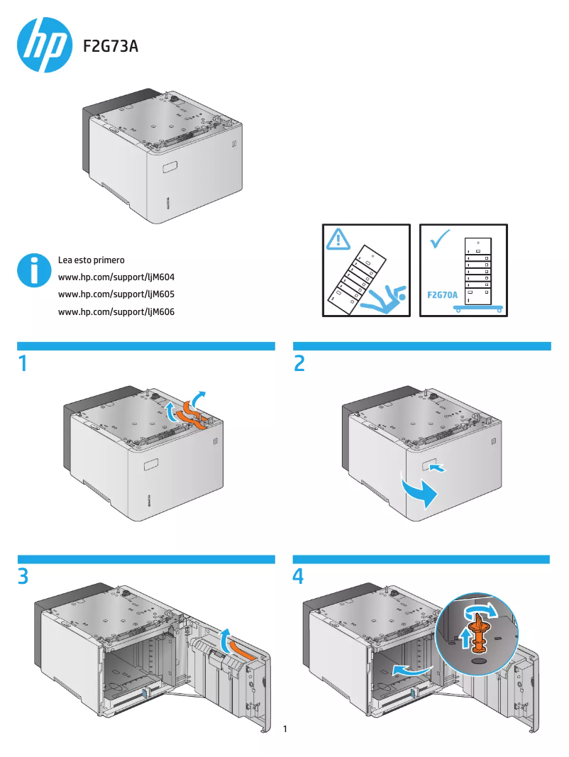 Page n°1 - Guide d'installation HP LaserJet Enterprise M605