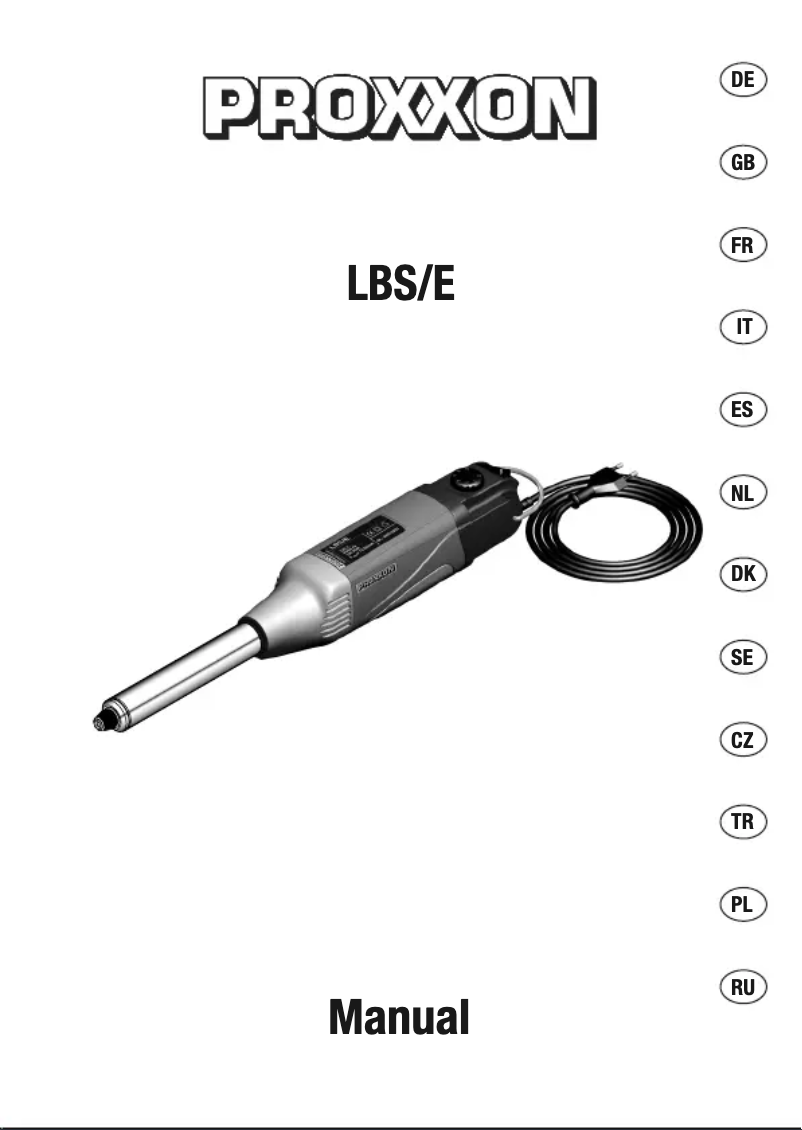 Página 1 del manual Manual de usuario Proxxon LBS/E