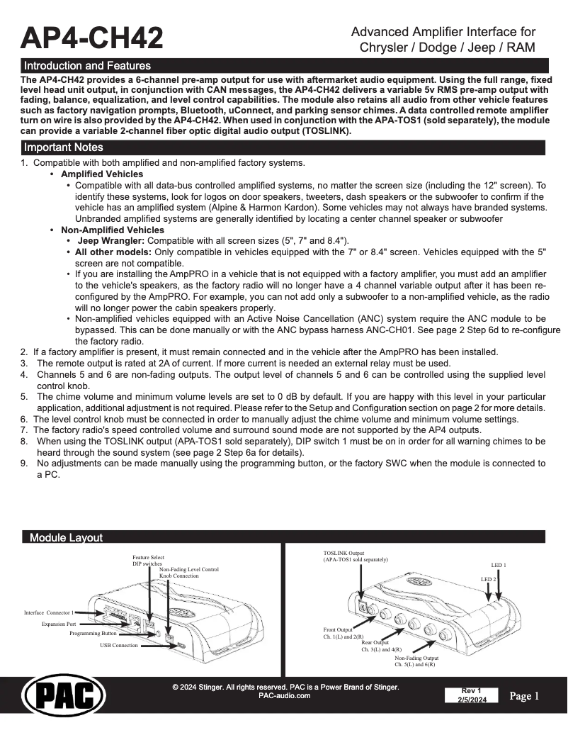 Image de la première page du manuel de l'appareil AP4-CH42