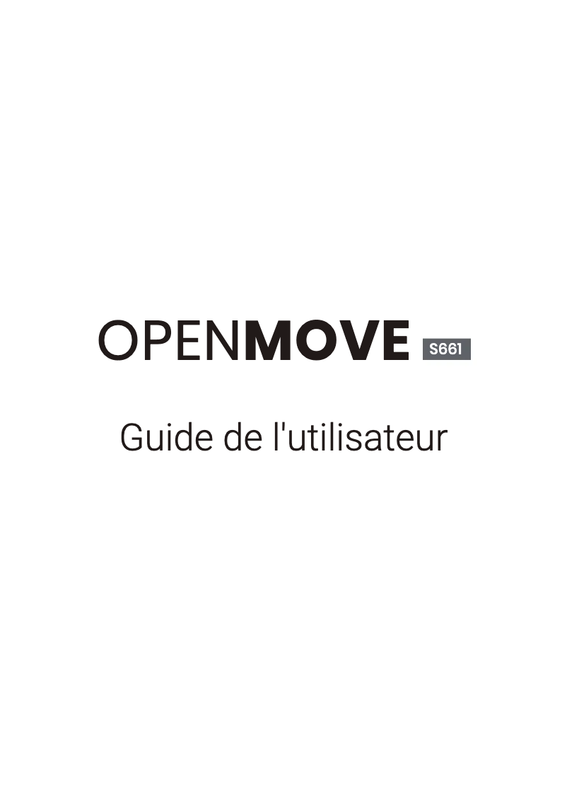 Image de la première page du manuel de l'appareil OpenMove