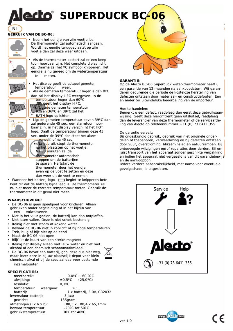 Página 1 del manual Manual de usuario Alecto BC-06