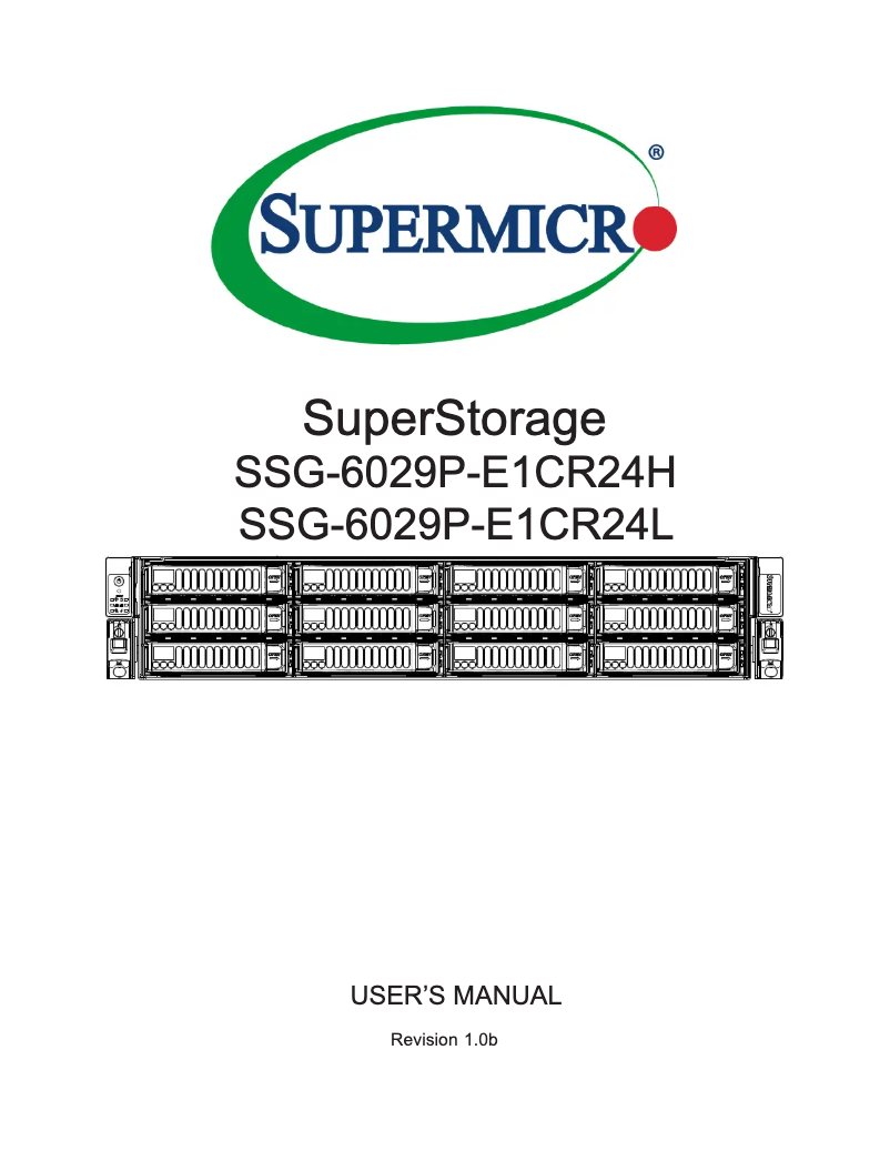 Image de la première page du manuel de l'appareil SuperStorage 6029P-E1CR24L