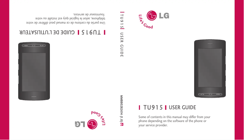 Page n°1 - Manuel utilisateur LG TU915