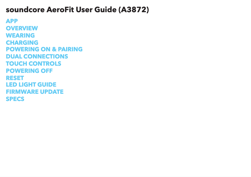 Image de la première page du manuel de l'appareil AeroFit