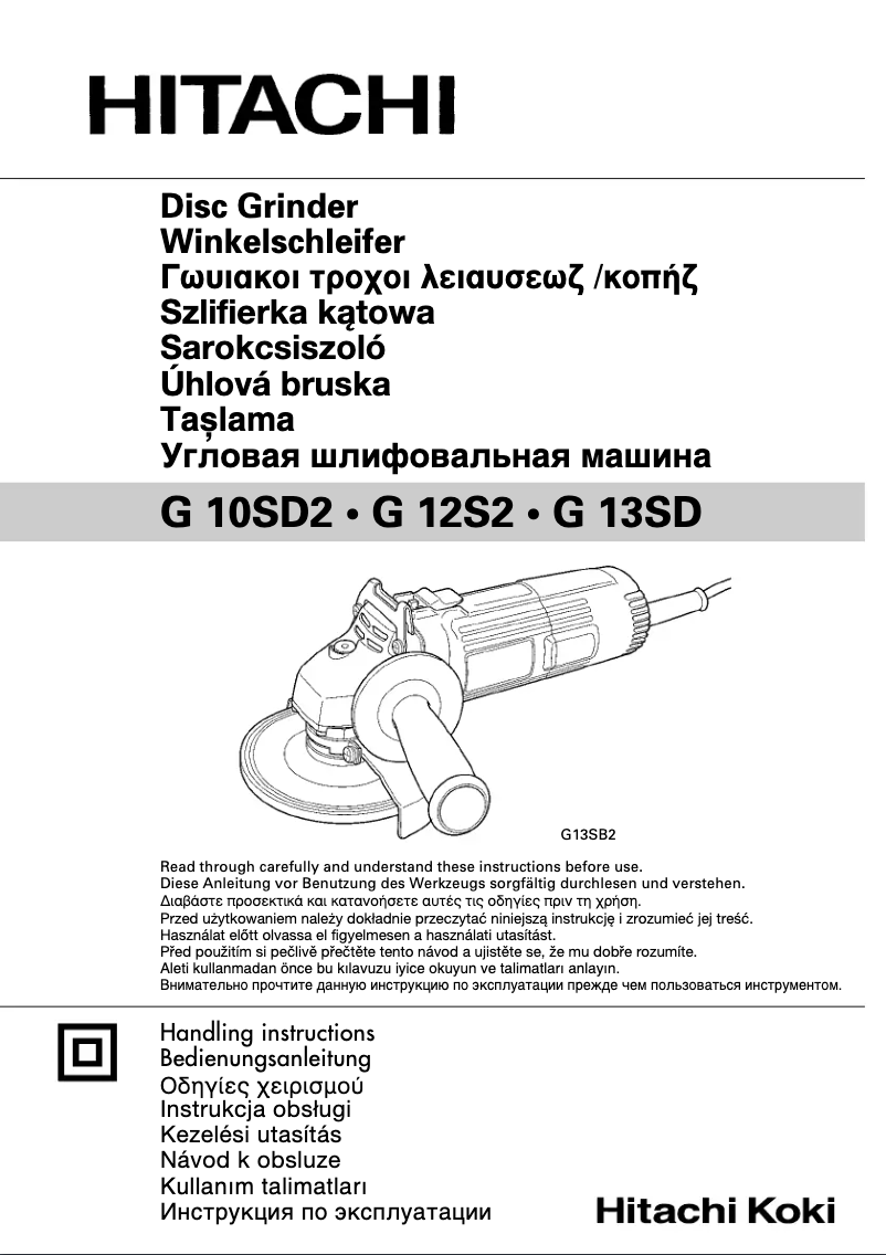 Page 1 de la notice Manuel utilisateur Hitachi G13SD