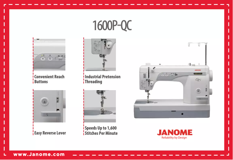 Page n°1 - Fiche technique Janome 1600P QC