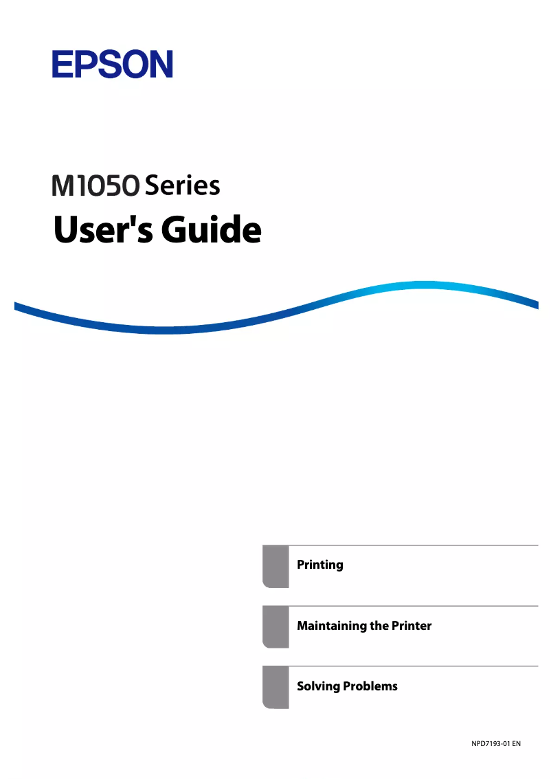 Page n°1 - Manuel utilisateur Epson EcoTank M1050