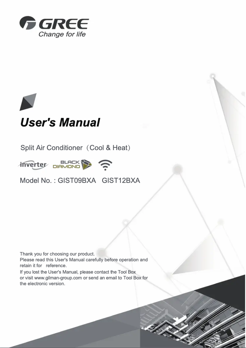 Image de la première page du manuel de l'appareil GIST12BXA