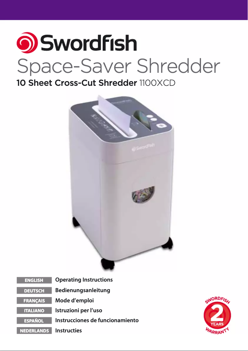 Image de la première page du manuel de l'appareil 1100XCD