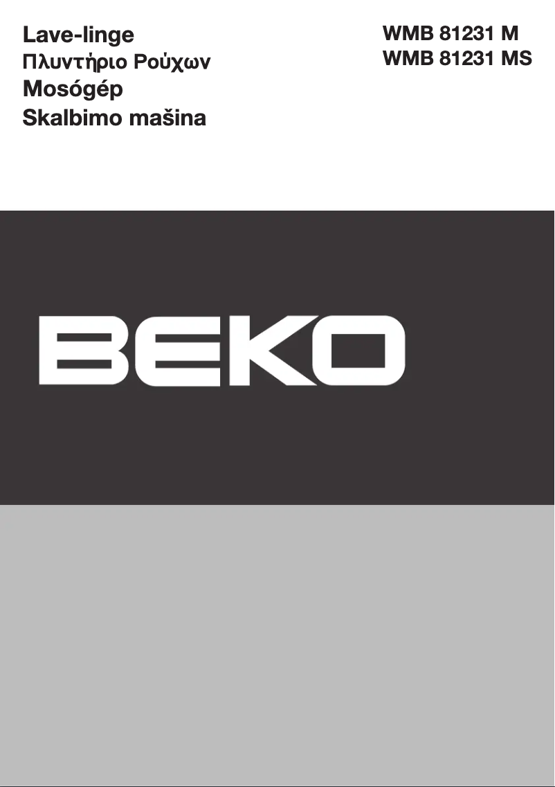Page 1 de la notice Manuel utilisateur Beko WMB 81231 MS