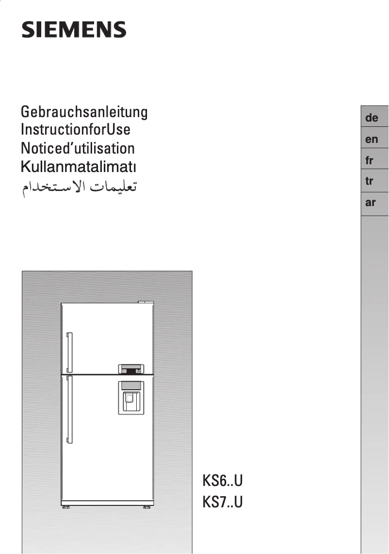 Page 1 de la notice Manuel utilisateur Siemens KS63U920NE