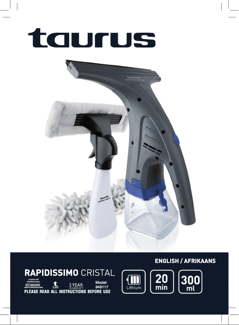 Page 1 de la notice Manuel utilisateur Taurus Rapidissimo Cristal