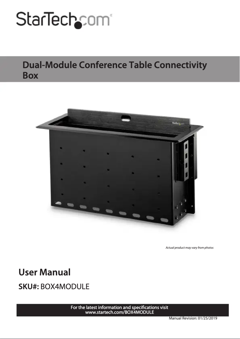 Page n°1 - Manuel utilisateur StarTech.com BOX4MODULE