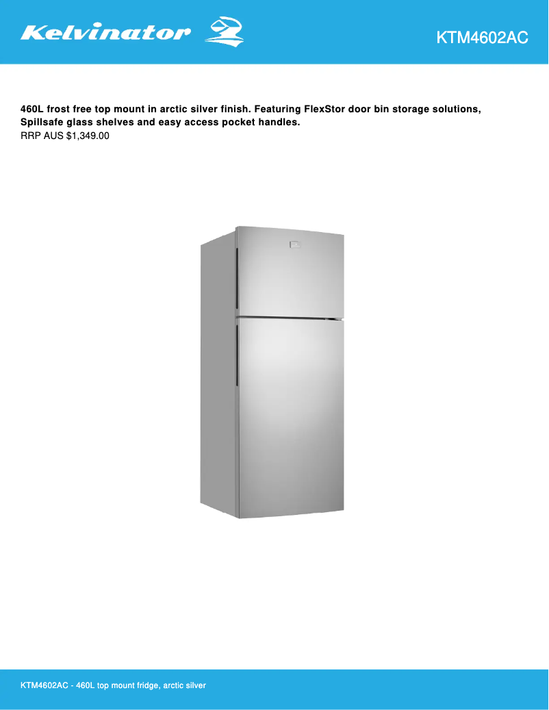 Page n°1 - Fiche technique Kelvinator KTM4602AC