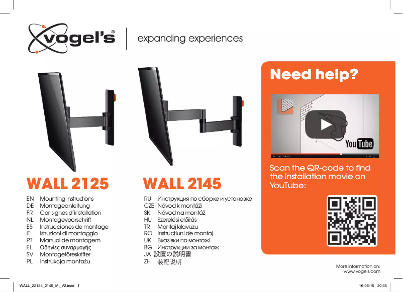 Image de la première page du manuel de l'appareil Wall 2125