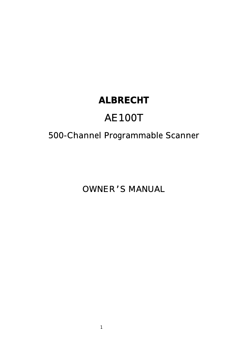 Image de la première page du manuel de l'appareil AE100T