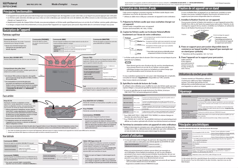 Page n°1 - Manuel utilisateur Roland SPD::ONE Wav Pad