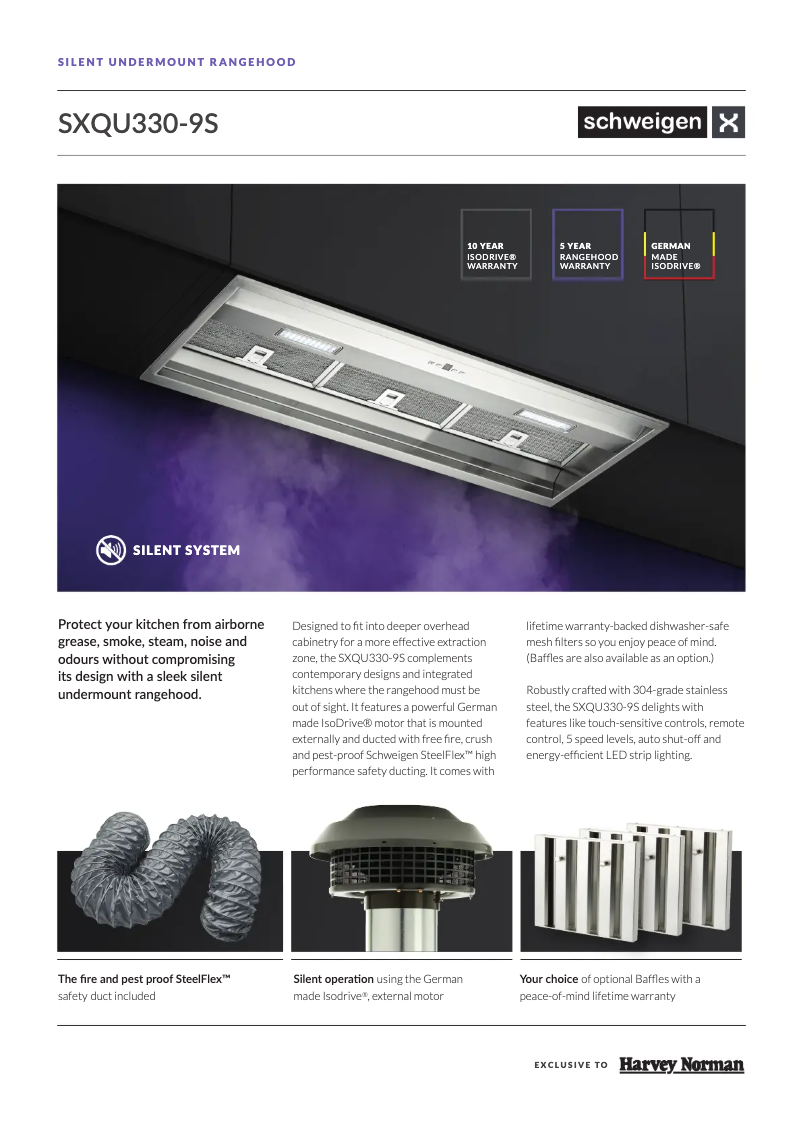 Página 1 del manual Ficha técnica Schweigen SXQU330-9S