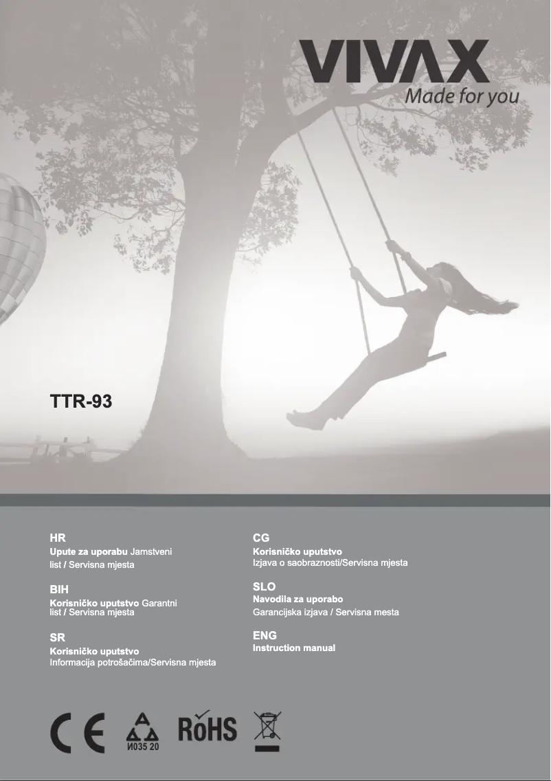 Image de la première page du manuel de l'appareil TTR-93