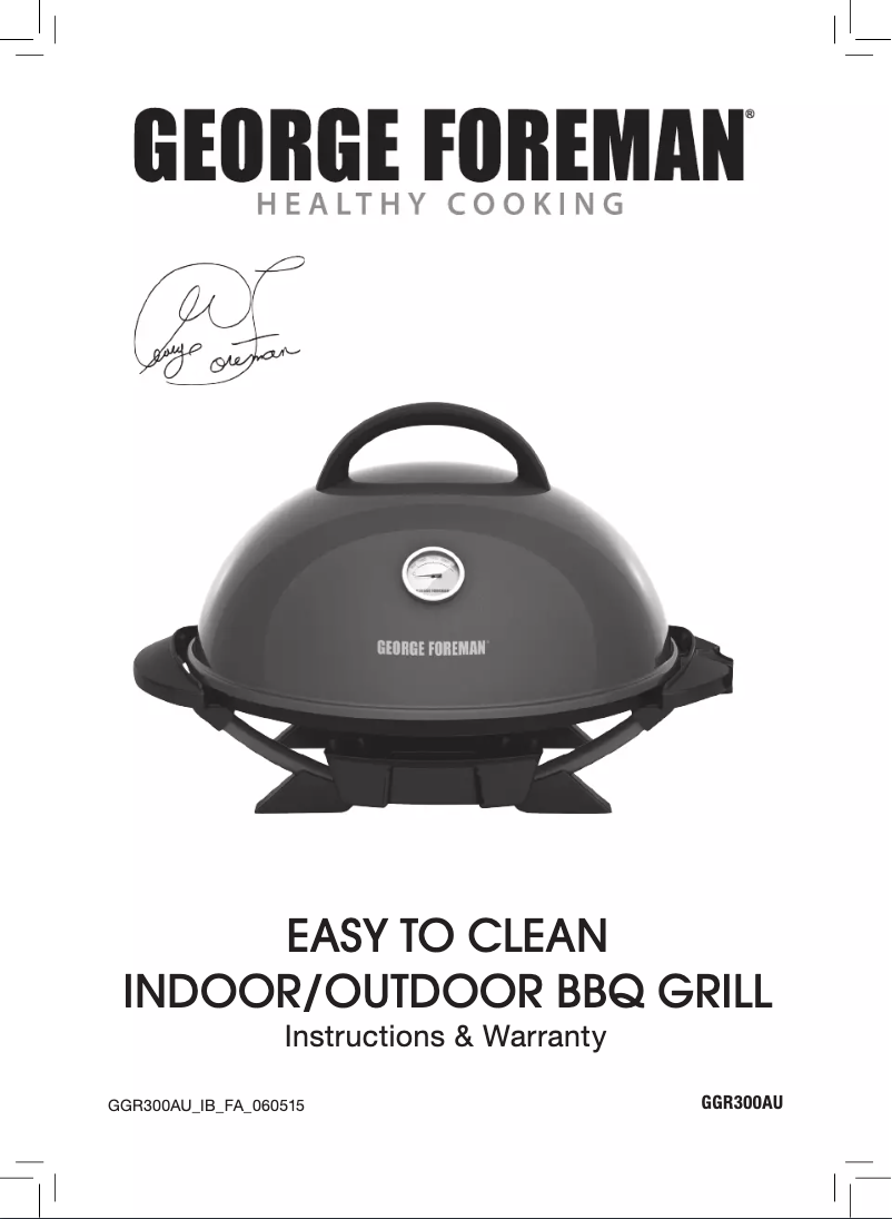 Página 1 del manual Manual de usuario George Foreman GGR300AU