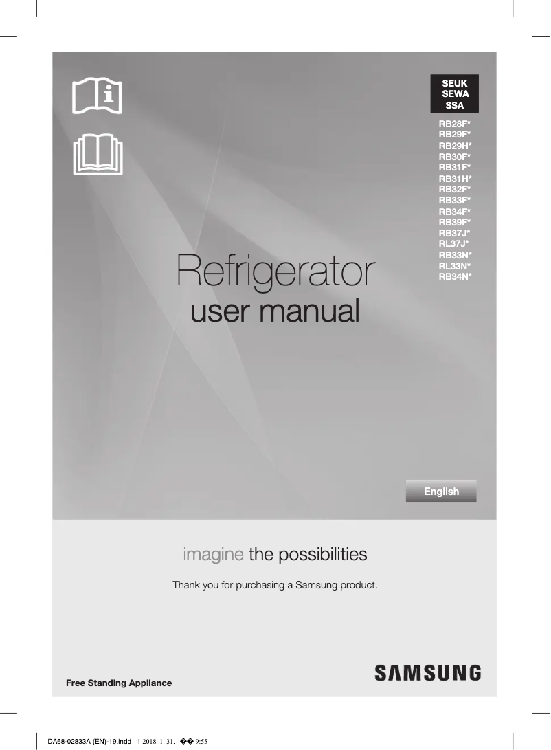 Page n°1 - Manuel utilisateur Samsung RB31FERNCBC