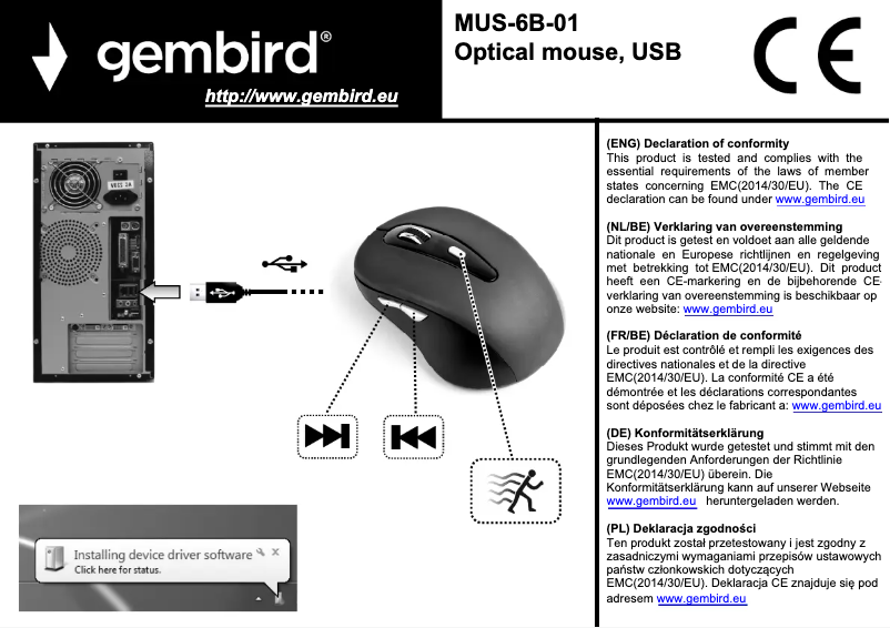 Page n°1 - Manuel utilisateur Gembird MUS-6B-01