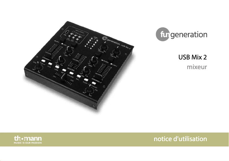 Page 1 de la notice Manuel utilisateur Fun Generation USB Mix 2