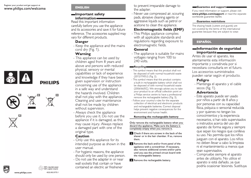 Page n°1 - Manuel utilisateur Philips Series 1000 S1310