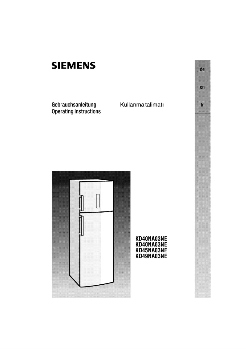 Page n°1 - Manuel utilisateur Siemens KD 49NA03 NE