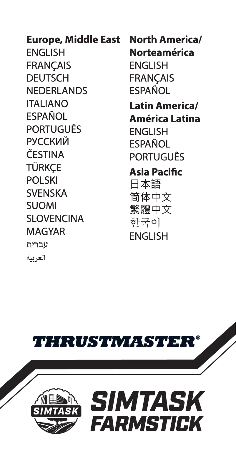 Page n°1 - Manuel utilisateur Thrustmaster SimTask FarmStick