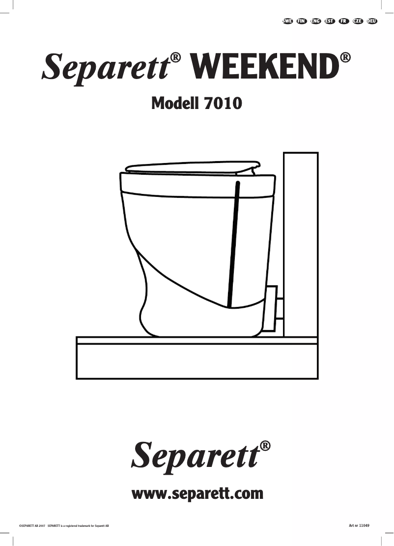 Page 1 de la notice Manuel utilisateur Separett Weekend 7010