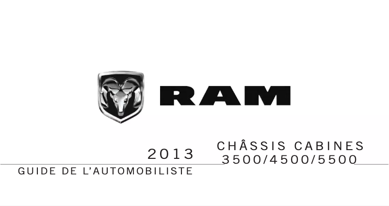 Page 1 de la notice Manuel utilisateur RAM 4500 Chassis Cab (2013)