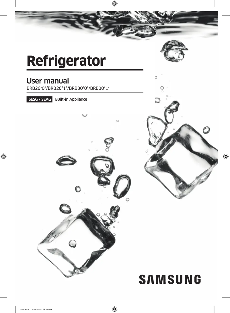 Page n°1 - Manuel utilisateur Samsung RB38A7B6348W
