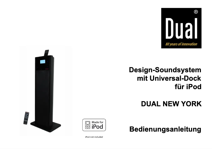 Image de la première page du manuel de l'appareil New York