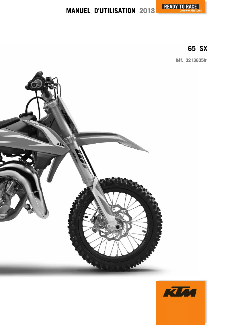 Page n°1 - Manuel utilisateur KTM 65 SX (2018)