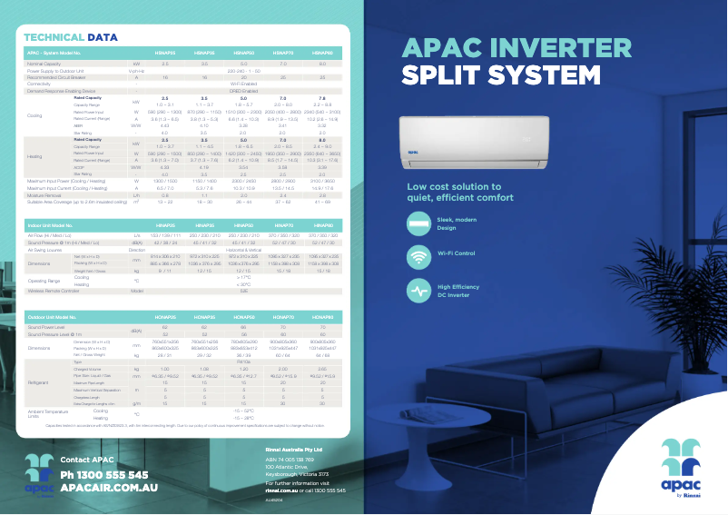 Page n°1 - Fiche technique APAC HSNAP70