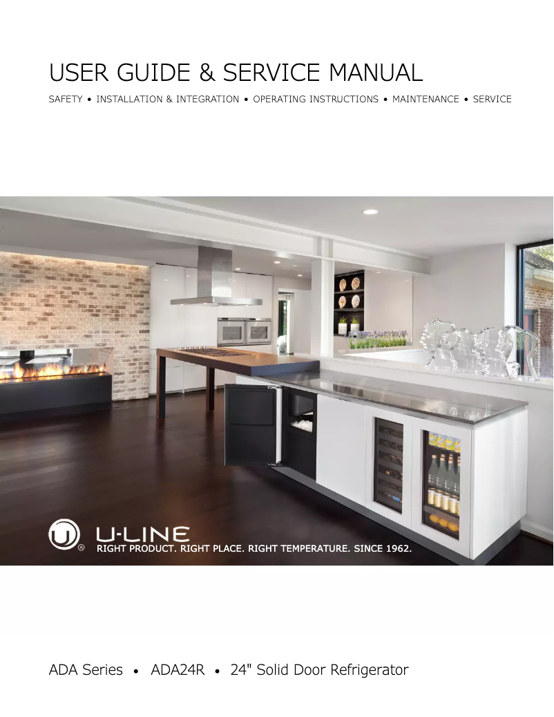 Page 1 de la notice Guide d'installation U-Line U-ADA24RGLINT-00A