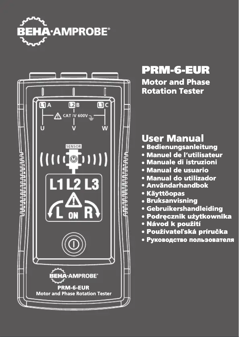 Page n°1 - Manuel utilisateur Beha-Amprobe PRM-6-EUR
