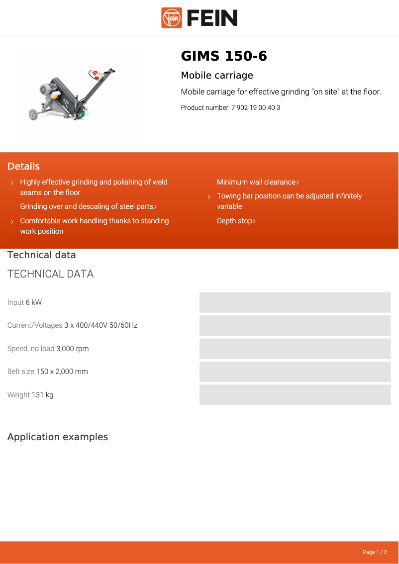 Image de la première page du manuel de l'appareil GIMS 150-6