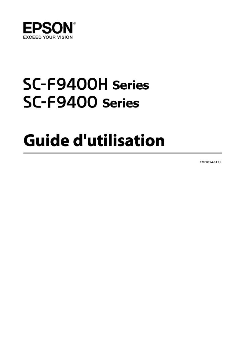 Image de la première page du manuel de l'appareil SureColor SC-F9400H