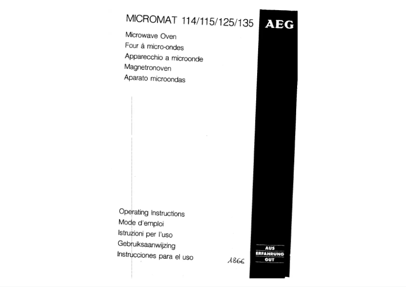 Página 1 del manual Manual de usuario AEG MICROMAT114