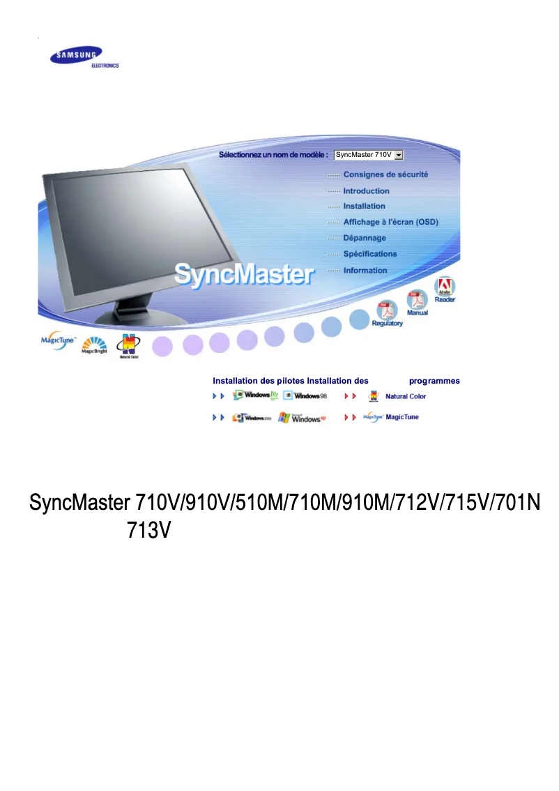Page n°1 - Manuel utilisateur Samsung SyncMaster 713V