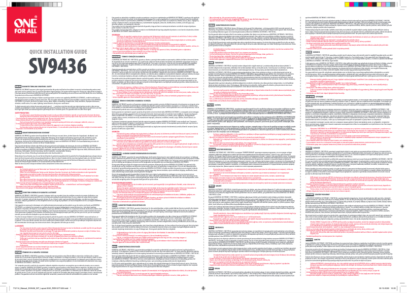 Page 1 de la notice Manuel utilisateur One for all SV 9436
